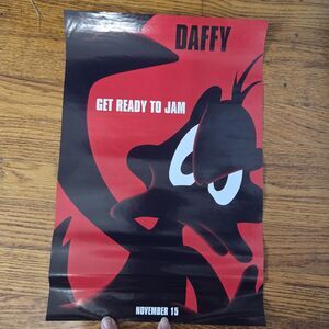 1996 Space Jam Daffy Duck Warner Bros Get Ready to Jam Promo Poster 11x16